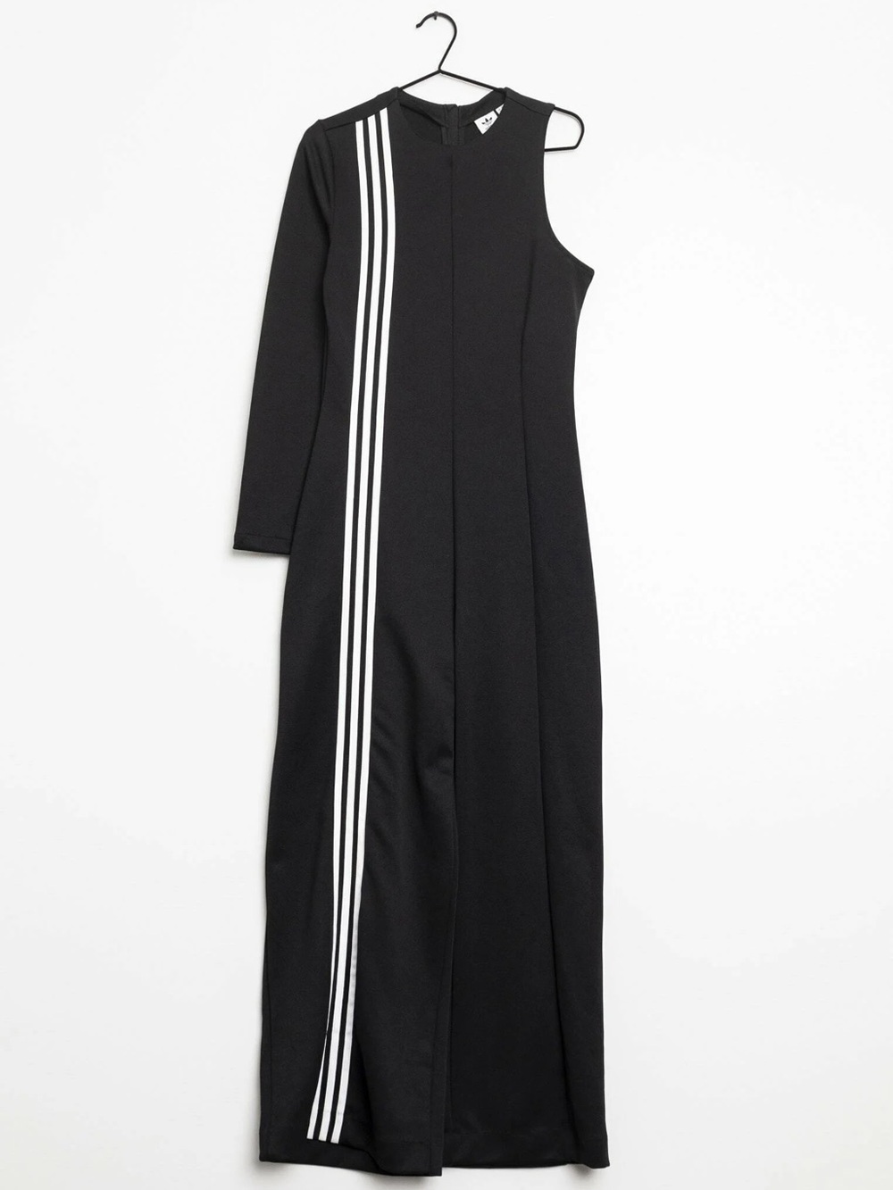 adidas Black One-Arm Maxi Dress with White Stripe Detail